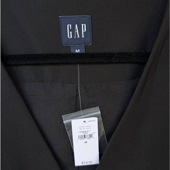 NWT GAP Black Longline Single-breasted Button Front Vest, size M - Picture 3 of 7